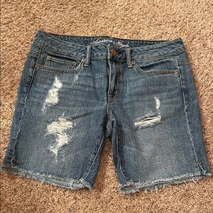 American Eagle Outfitters Distressed Blue Jean Shorts